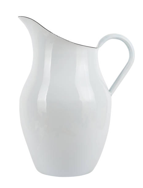 istock Classic white metal jug vintage water container. Retro design concept 1491886554