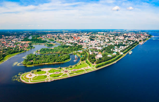 istock Yaroslavl city, Volga river aerial view 1491887568