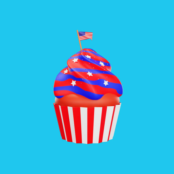 3d rendering Happy fourth of july american independence day