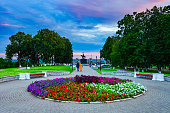 Public park in Vladimir city, Russia