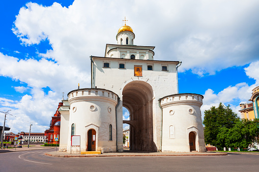 The Golden Gate of Vladimir or Zolotye Vorota is an ancient Russian city gate in the centre of Vladimir city, Golden Ring of Russia