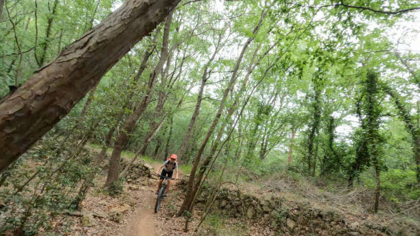 istock View looking backwards to female rider 1491889323