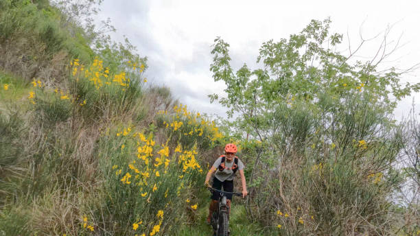 istock View looking backwards to female rider 1491890874