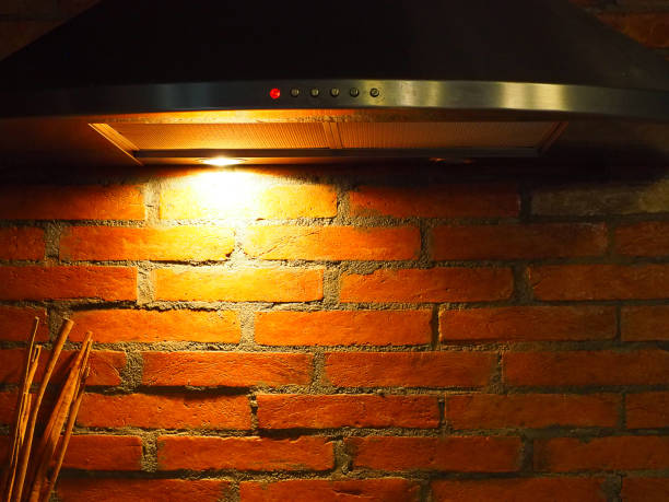 istock Close-up of a brick wall in the kitchen room. 1491891703