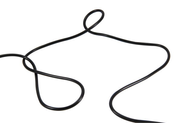 istock Black wire cable of usb and adapter isolated on white background.Electronic Connector.Selection focus.Clipping path. 1491892624