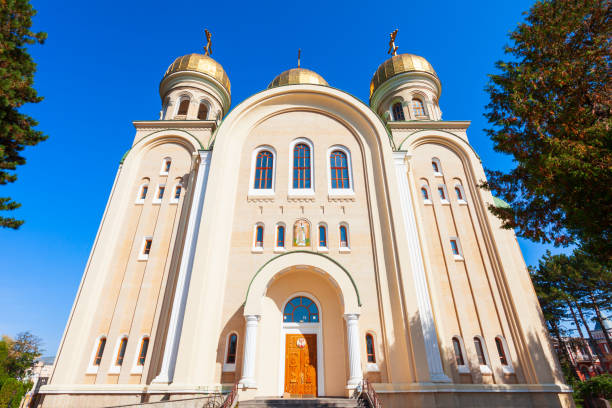 St Nicholas Cathedral in Kislovodsk St Nicholas Cathedral is a main orthodox church in the centre of Kislovodsk city in Russia stavropol stavropol krai stock pictures, royalty-free photos & images