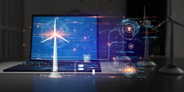 istock Artificial intelligence, analysis of complicated data. holographic images are displayed on a computer screen. 3d rendering. energy management, environment, energy, and technological concepts. 1491894449