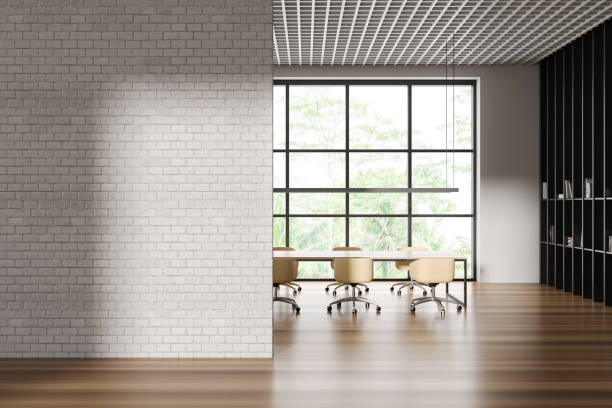 istock White and white brick meeting room 1491894665