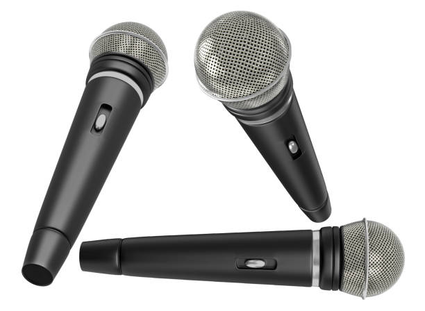 wireless microphone isolated - classical greek audio imagens e fotografias de stock