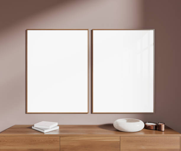 istock Two posters above dresser on beige wall 1491895827
