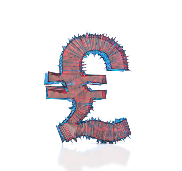 simbolo della sterlina - pound symbol red british currency symbol foto e immagini stock