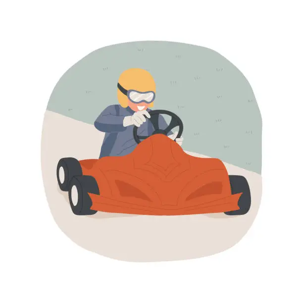 Vector illustration of Karting isolated cartoon vector illustration.