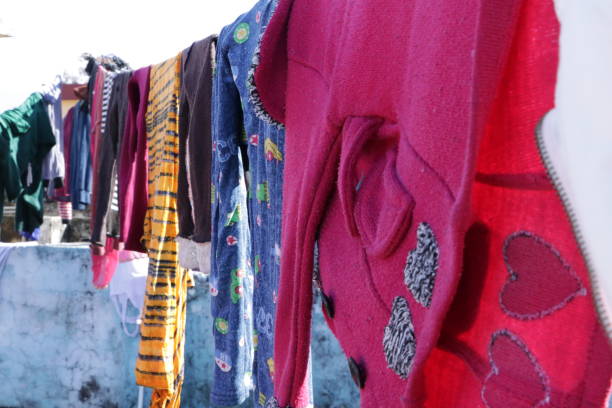 istock Clothes drying out on the roof. 1491929669