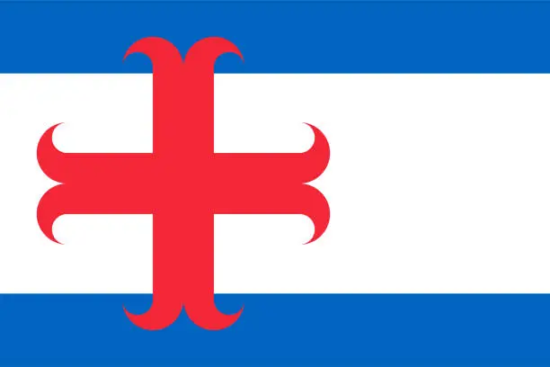 Vector illustration of Flag of Zutphen city and Municipality (Gelderland or Guelders province, Kingdom of the Netherlands, Holland)