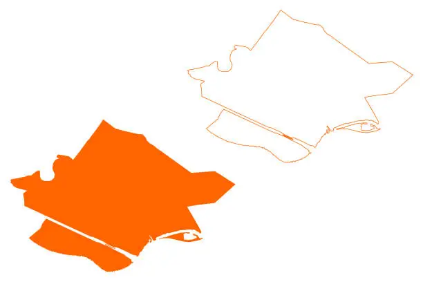 Vector illustration of Wijk bij Duurstede municipality (Kingdom of the Netherlands, Holland, Utrecht province) map vector illustration, scribble sketch map