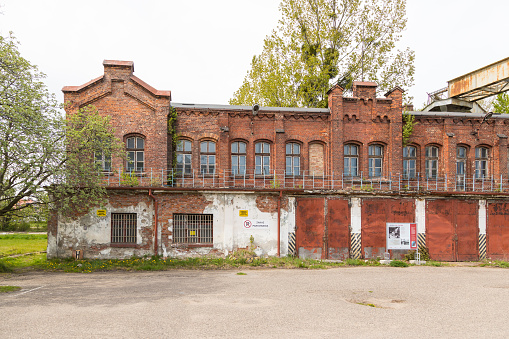 Zoom in photo form outside of factory building