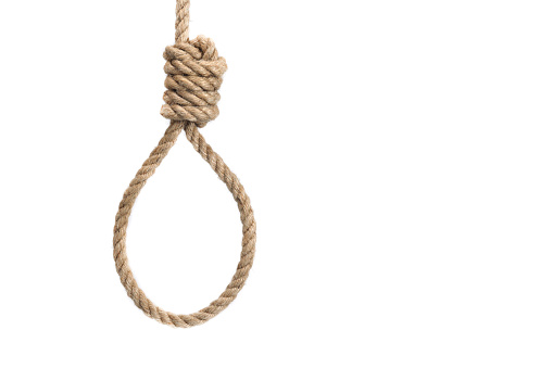Lynch rope noose for hanging isolated on white