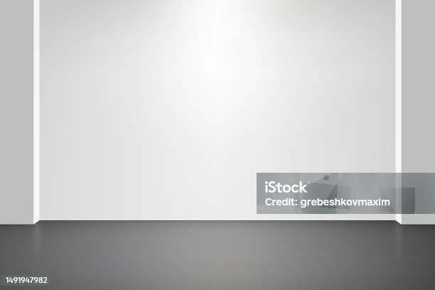 Ilustración de Fondo Vacío De La Sala De Estudio Con Foco y más Vectores Libres de Derechos de Pared - Pared, Almacén, Arquitectura