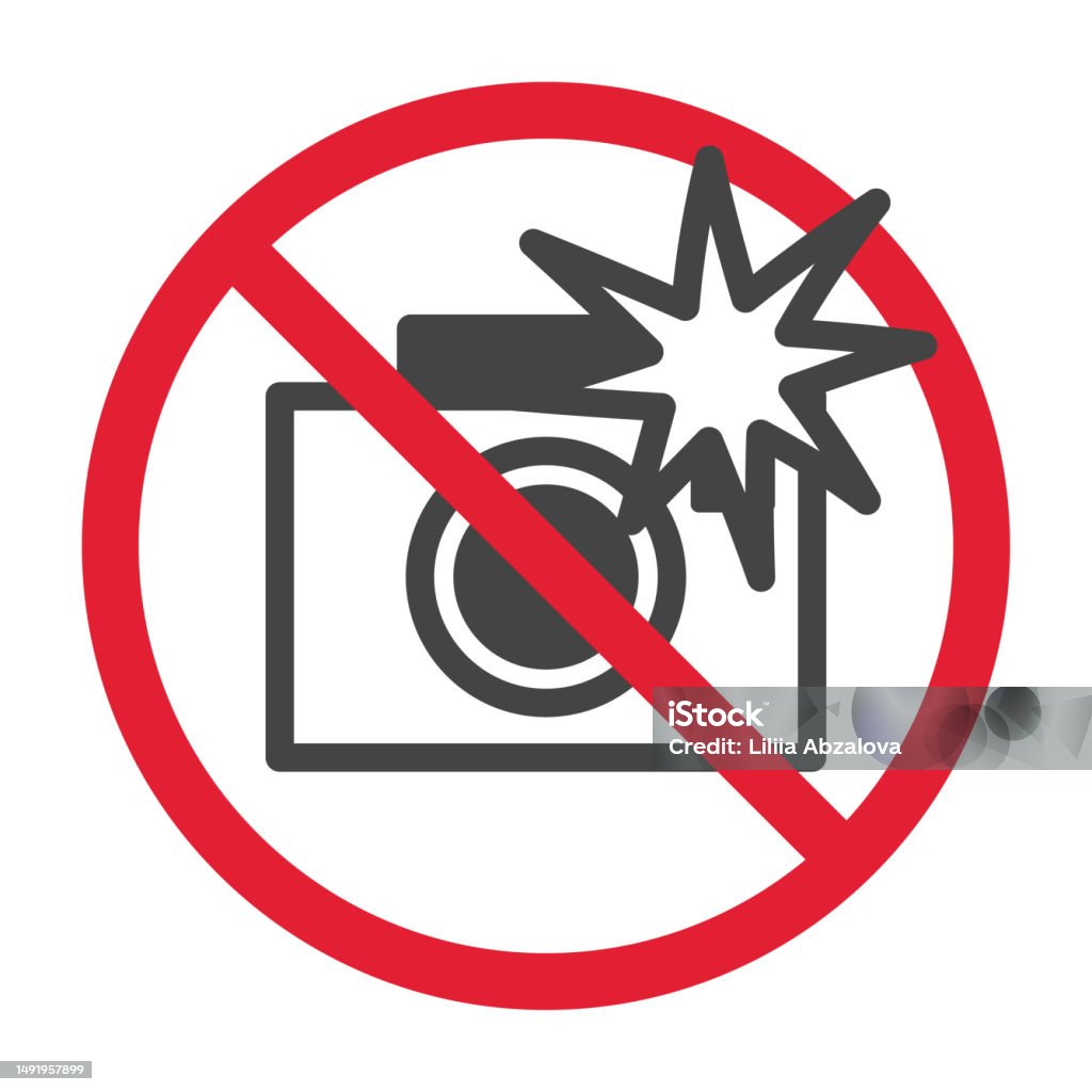 Don't Use Flash Camera No Permission Using Camera With Flash Poster Vector Door Plate ...