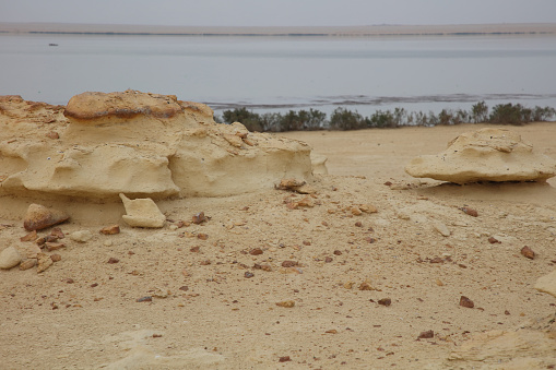 Rock formation near Qarun Lake