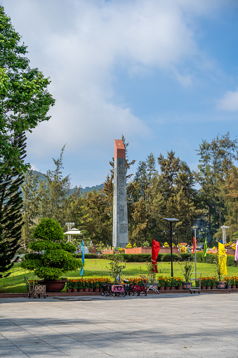 Con Dao island, Vietnam - 30 April 2023: View of Hang Duong Cemetery. Where have Vo Thi Sau grave, rebels and prisoners who died at the prisons on Con Dao Island, Vietnam