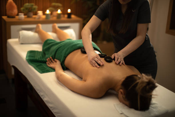 istock Attractive young woman receiving relax back massage 1491964408