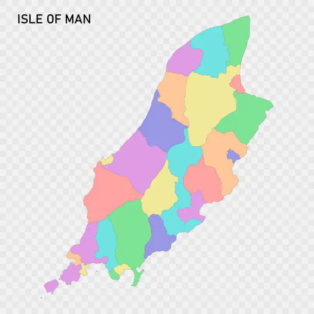 Vector illustration of Isolated colored map of Isle of Man