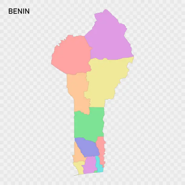 Vector illustration of Isolated colored map of Benin