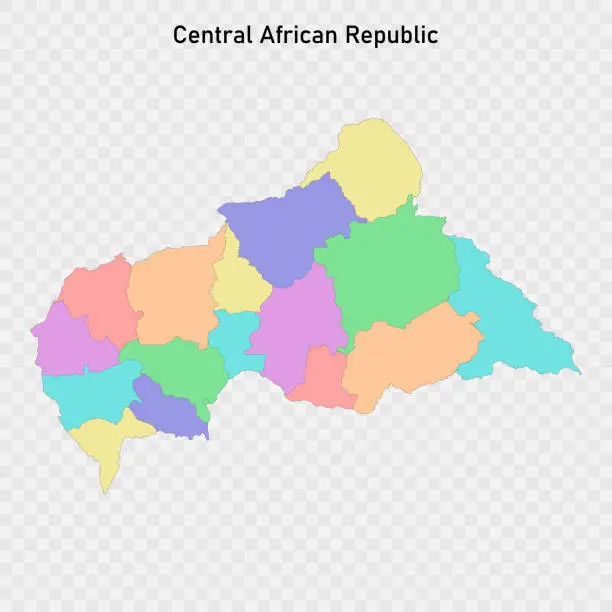 Vector illustration of Isolated colored map of Central African Republic