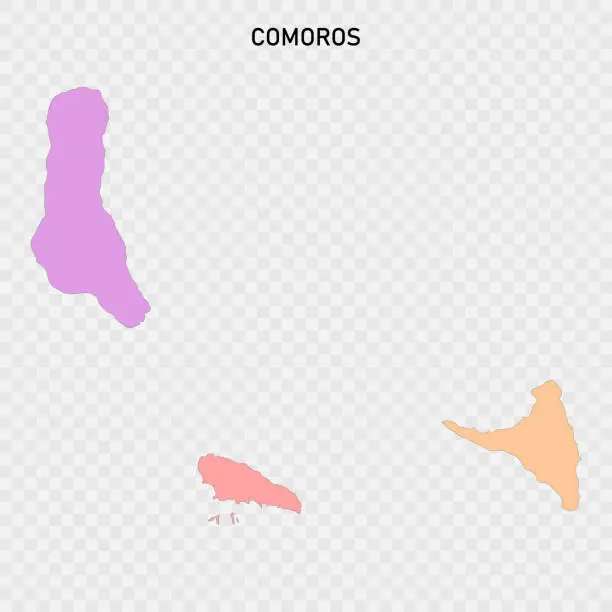 Vector illustration of Isolated colored map of Comoros