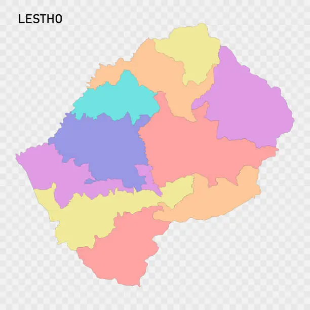 Vector illustration of Isolated colored map of Lesotho