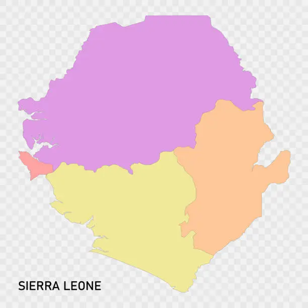 Vector illustration of Isolated colored map of Sierra Leone