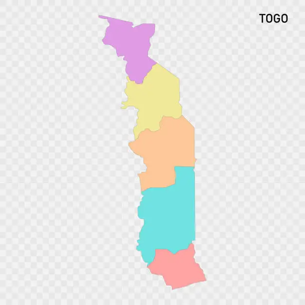 Vector illustration of Isolated colored map of Togo