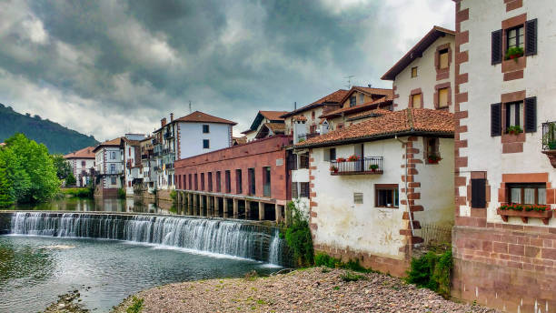 istock Baztan river and Elizondo village, Baztan valley, Navarre, Spain 1491971459
