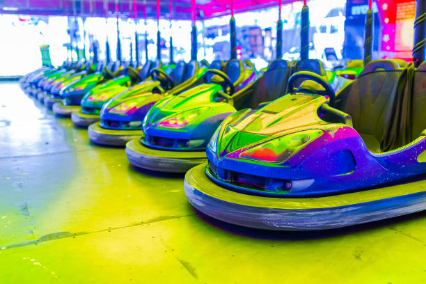 istock Amusement park. Electrical toy car 1491980765