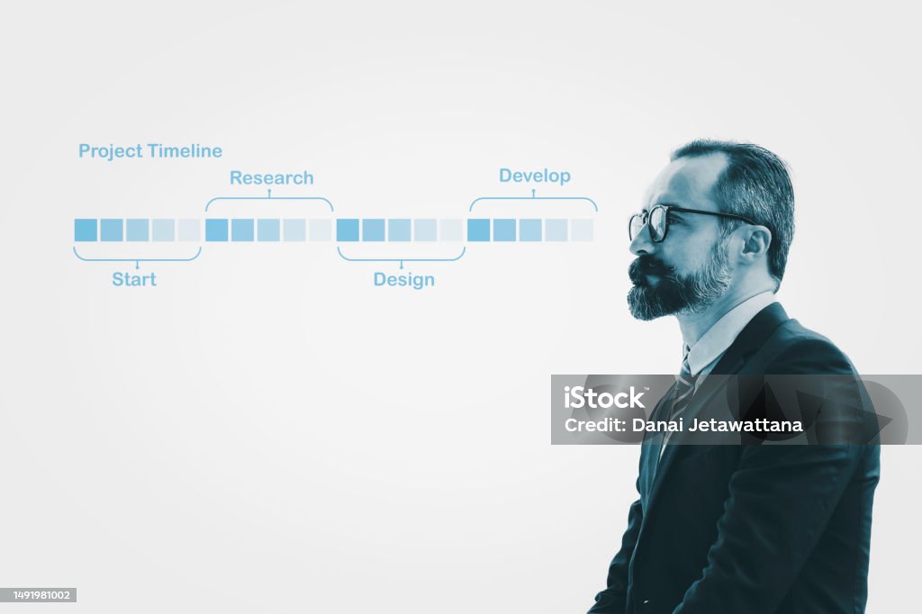 Images Project Director Senior Beard Smart Manager Or Architect Director With Project Timeline ...