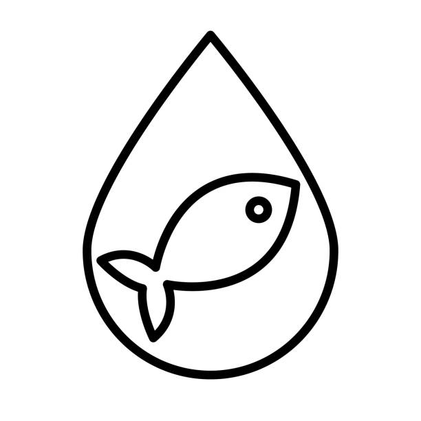 ilustrações, clipart, desenhos animados e ícones de omega 3 line ícone óleo de peixe suplemento logo design. - omega 3 white background medicine cod liver oil