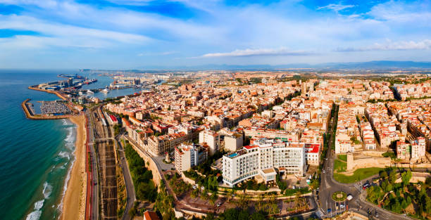 istock Tarragona city aerial panoramic view in Spain 1491999722