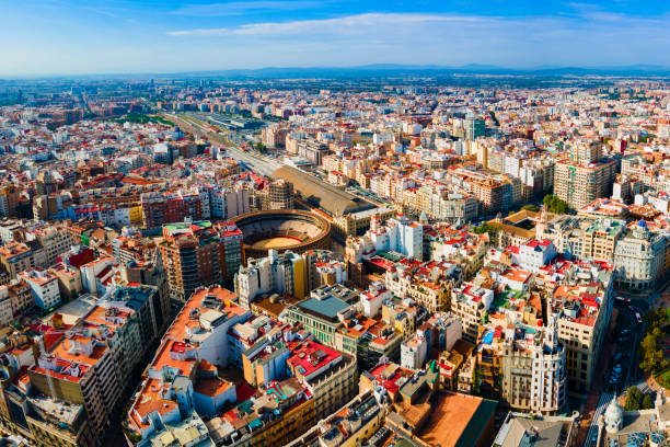 istock Valencia city aerial panoramic view in Spain 1491999798