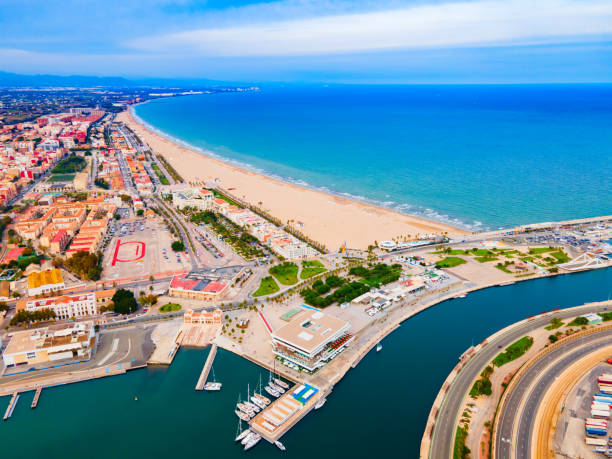 istock Valencia city beach aerial panoramic view, Spain 1492000007