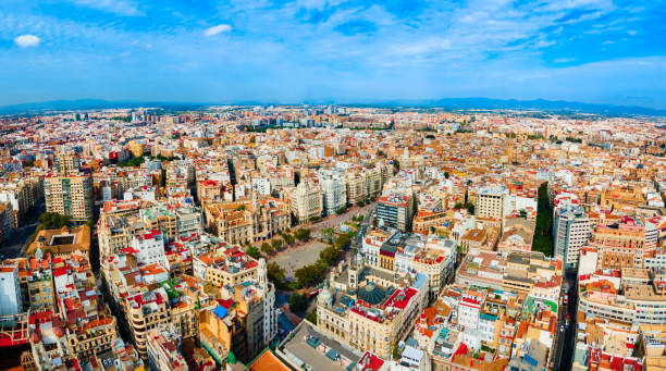 istock Valencia city aerial panoramic view in Spain 1492000178