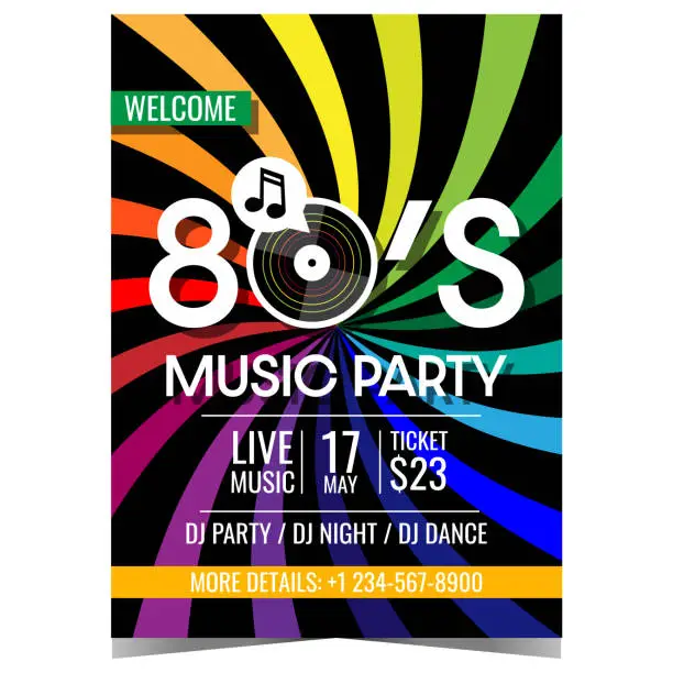 Vector illustration of Retro music party banner or poster design.