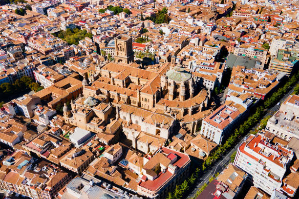 istock Granada Cathedral city aerial panoramic view in Spain 1492004538