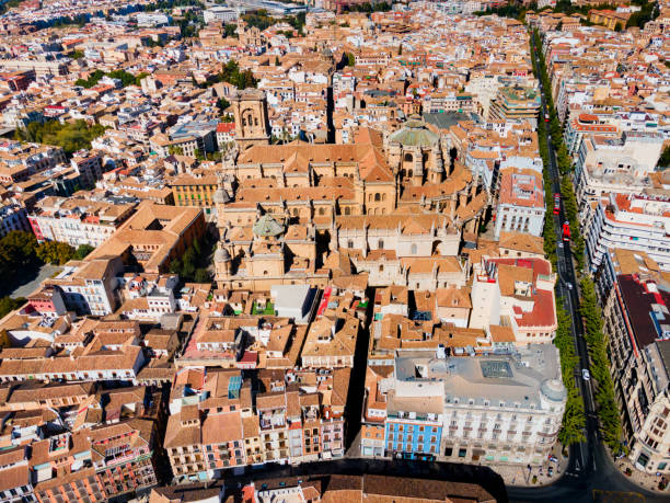 istock Granada Cathedral city aerial panoramic view in Spain 1492004553
