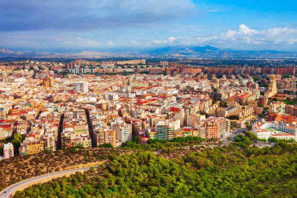 istock Alicante city centre aerial panoramic view, Spain 1492004916
