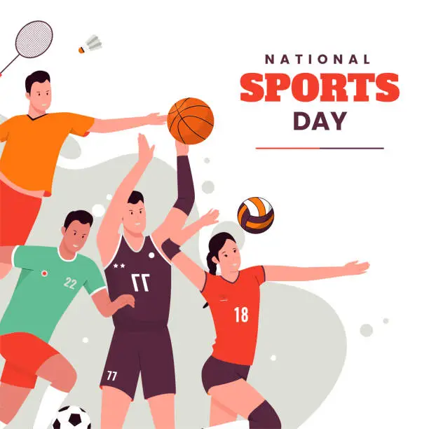 Vector illustration of National sports day concept