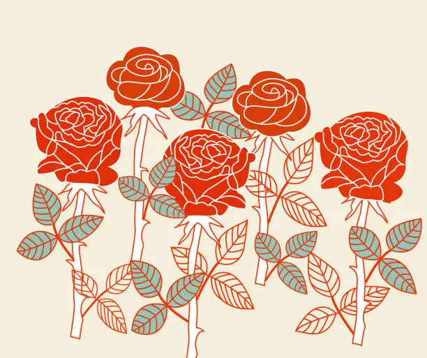 Vector illustration of Rose background .