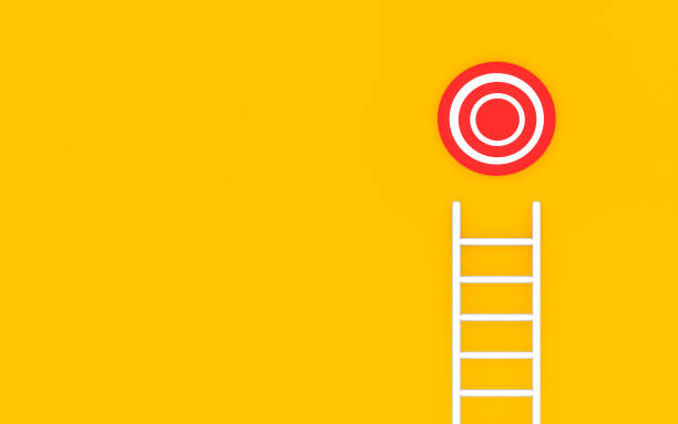 istock Target Ladder Achievement Concept on Orange Background 1492008841