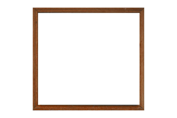 istock Brown wooden frame isolated on white background. 1492009410