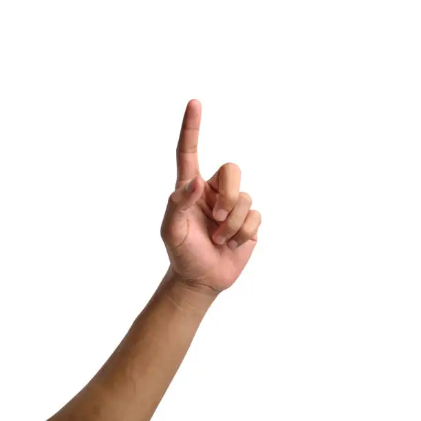 Photo of Man's Hands in Various Poses on Transparent or White Background